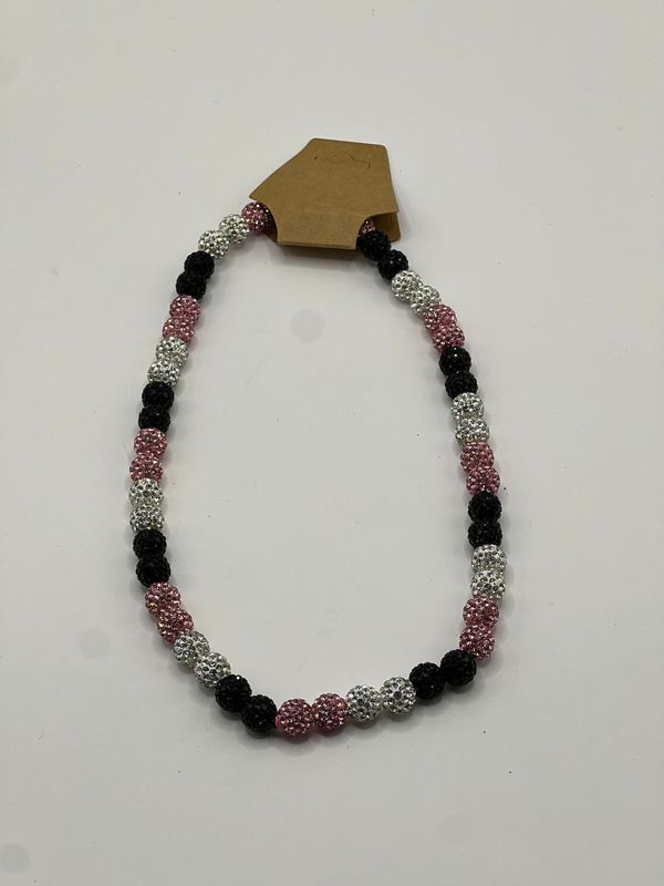 "BLACK/WHITE/PINK" - Swing Bling Necklace