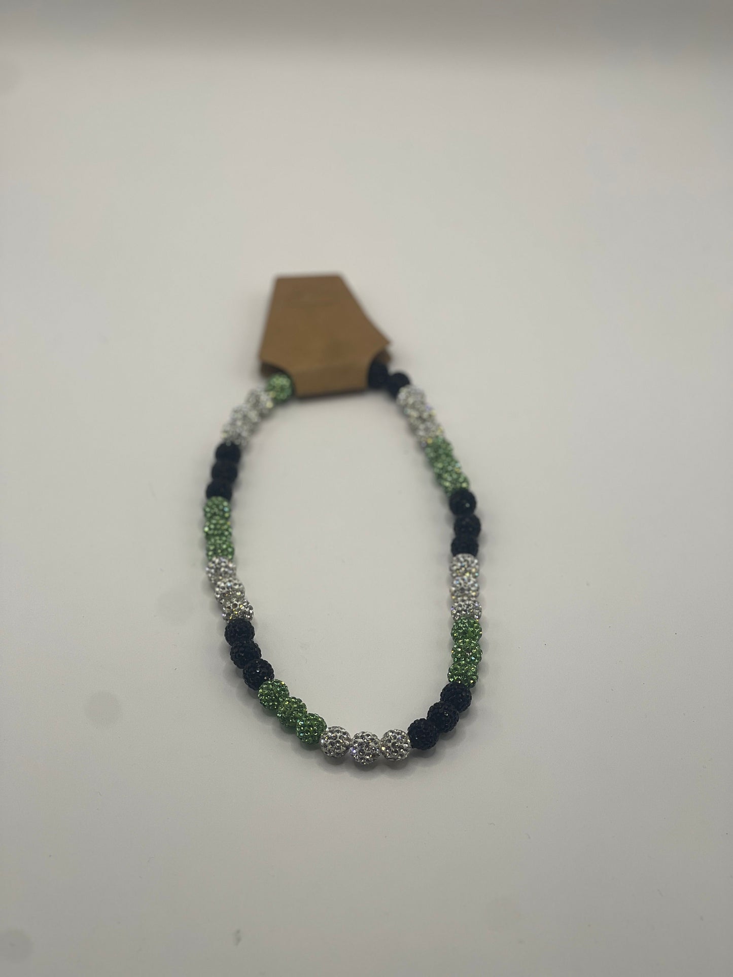 "LIME GREEN/WHITE/BLACK" - Swing Bling Necklace