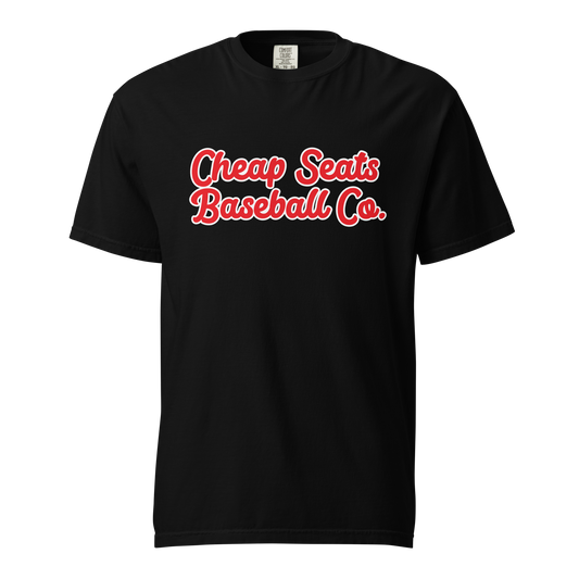 "Cardinal" 3.0 Cheap Seats Baseball Co. Logo T-Shirt